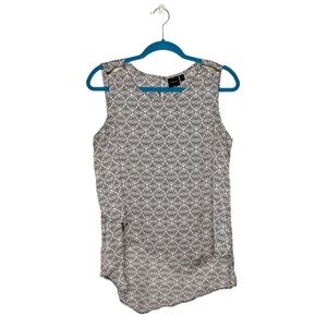 Rafaella Geometric Print Asymmetrical High Low Sleeveless Blouse